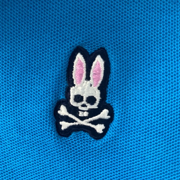Psycho Bunny Blue Polo Shirt, European size 4 - Picture 5 of 8